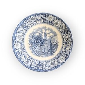 Liberty Blue Historic Colonial Scene Old North Church Saucer Made In England